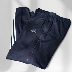 adidas Black Youth Track pants with White Stripe